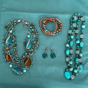 Turquoise Necklace, Bracelet and Earring Set
